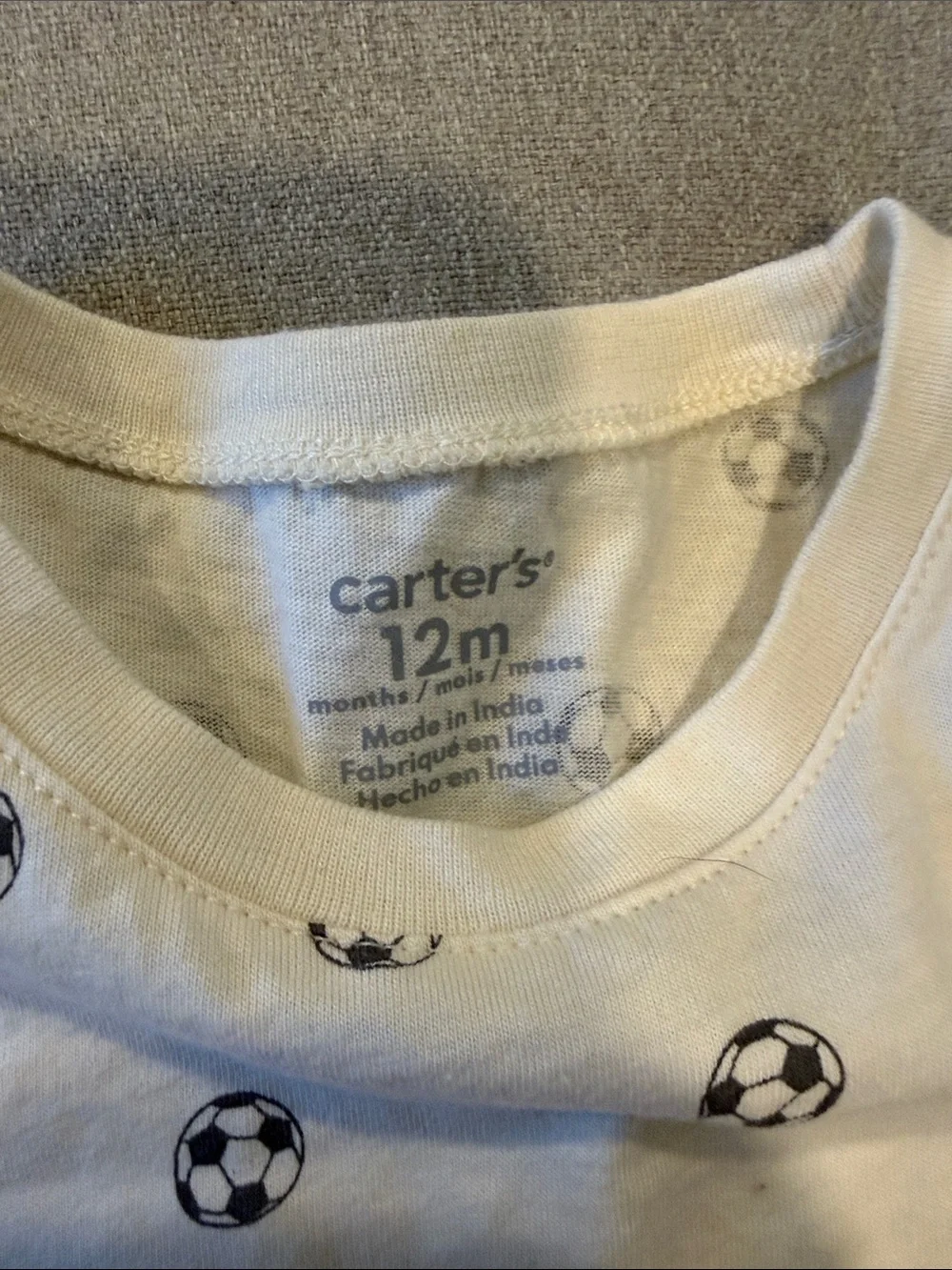 Carter's Cream Soccer-Print Bodysuit & Shorts Set